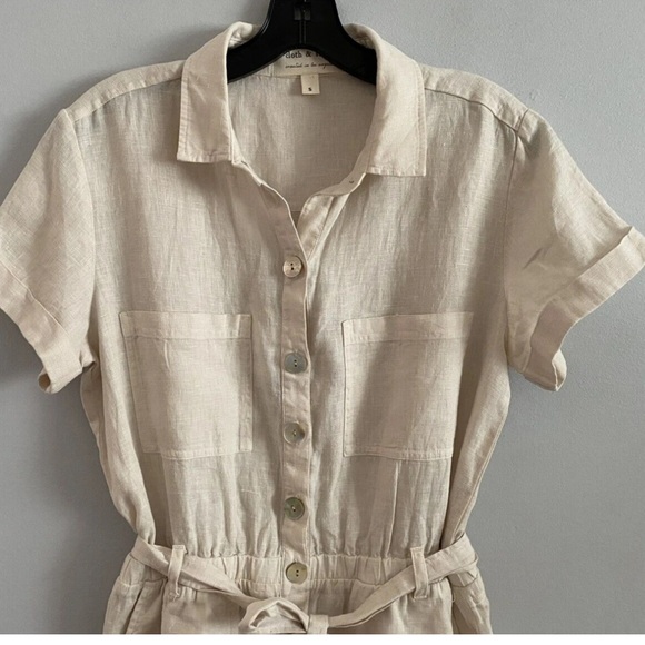 Cloth and Stone for Anthropologie Linen Romper - Picture 3 of 5